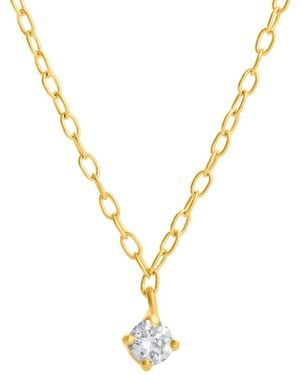 MaxColor 14K 0.07 Ct. Tw. Lab-Grown Diamond Cable Necklace - Metallic