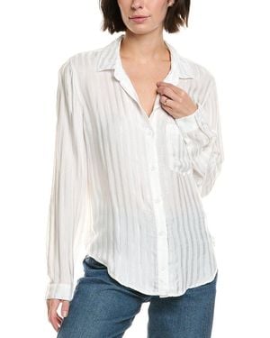 Bella Dahl Shadow Stripe Blouse - White