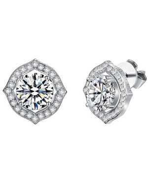 Genevive Jewelry Stud Earrings - White
