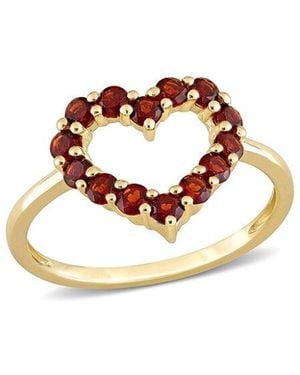 Rina Limor 10k 0.84 Ct. Tw. Garnet Heart Ring - White
