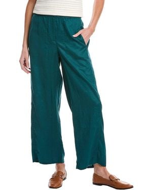 Eileen Fisher Linen Wide Ankle Pant - Green