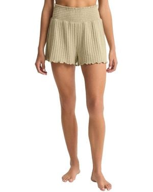 Z Supply Dawn Smocked Rib Short - Natural