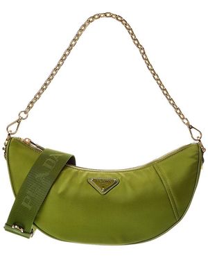 Prada Demi-Lune Re-Nylon Hobo Bag - Green
