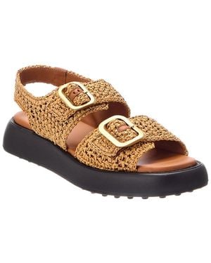 Tod's Gomma Raffia Sandal - Brown