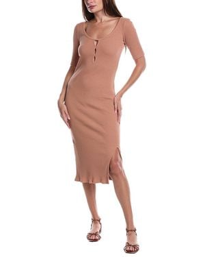 Nation Ltd Haidee Heavy Rib Midi Dress - Brown