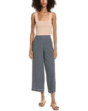 Max Studio Wide Leg Pull-On Crop Pant - Blue
