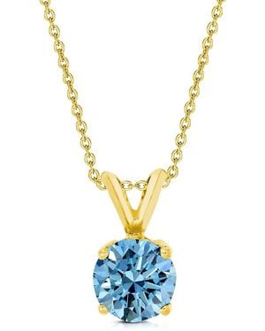 Amairah 14K 1.00 Ct. Tw. Lab-Grown Diamond Solitaire Pendant Necklace - Blue