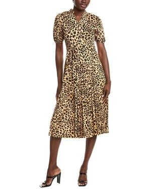 Sharagano Tie Waist Midi Dress - Natural
