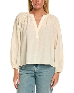 Velvet By Graham & Spencer Carina Long Sleeve Woven Top - White