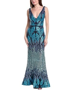Jovani V-Neck Prom Dress - Blue