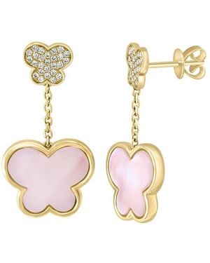Effy Fine Jewelry 14K 0.20 Ct. Tw. Diamond & Pearl Earrings - Multicolour
