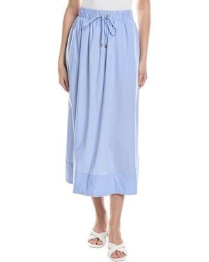 Ellen Tracy A-Line Midi Skirt - Blue
