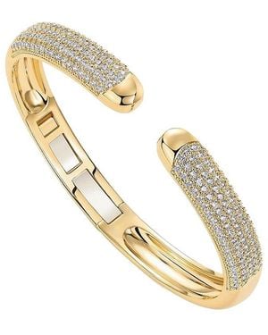 Liv Oliver 18K Plated Cz Modern Bangle Bracelet - Metallic