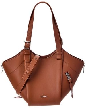 Loewe Hammocock Leather Tote - Brown