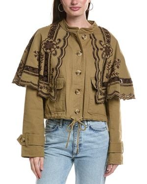 Free People Bali Hideaway Cutwork Jacket - Green