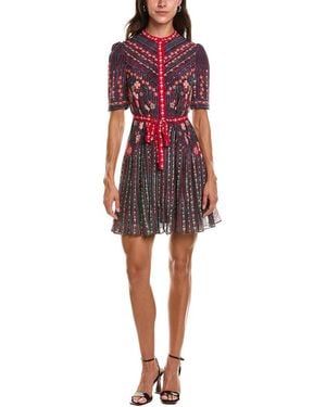 Saloni Silk Mini Dress - Red