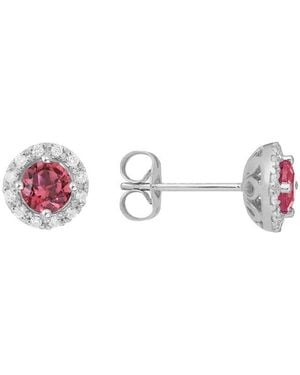 Gemstones 14K Diamond .14 Ct. & Tourmaline Studs - Pink
