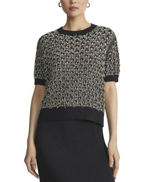 Lafayette 148 New York Textured Stitch Silk-Blend Jumper - Black
