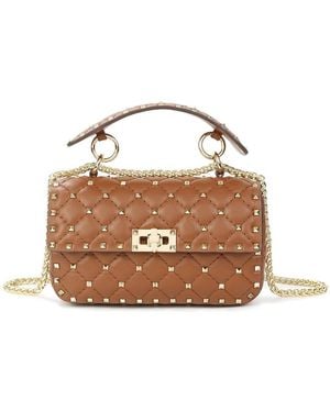 Tiffany & Fred Paris Quilted & Studded Leather Crossbody - Brown