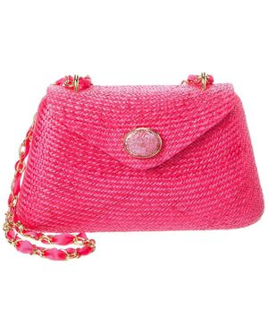 Rafe New York Rocio Straw Shoulder Bag - Pink