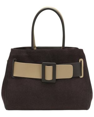 Tiffany & Fred Paris Tiffany And Fred Paris Canvas Leather Belted Satchel - Black