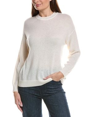 Hannah Rose Basic Crewneck 100% Cashmere Jumper - White