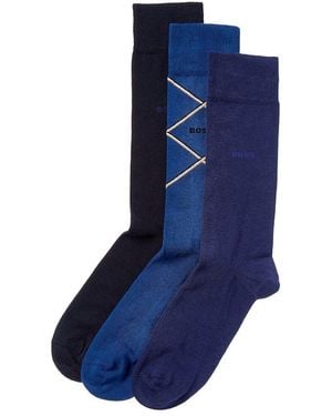 BOSS 3Pk Socks Gift Set - Blue