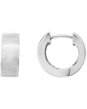 Italian Silver Italian Huggie Earrings - White