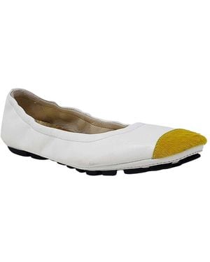 Madison Maison Calf Hair Leather Ballet - White