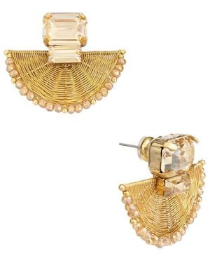 Saachi Woven Crystal Earrings - Metallic