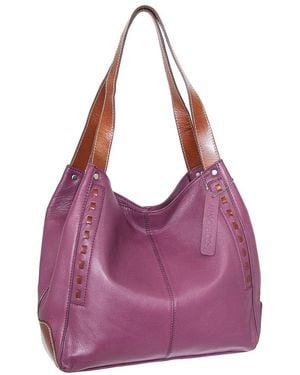 Nino Bossi Alyssa Durable Leather Satchel - Purple