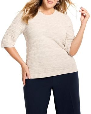 NIC+ZOE Plus Textured Jumper T-Shirt - White