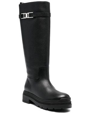 Ferragamo Vara Leather Boot - Black