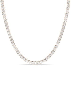 Lab Grown Diamonds 14K Rose 10.00 Ct. Tw. Lab-Grown Diamond Necklace - White