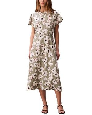Calvin Klein Matte Satin Midi Dress - Natural