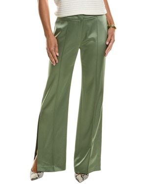 Tahari Satin Side Slit Pant - Green