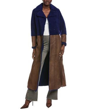 Akris Trina Shearling Coat - Blue
