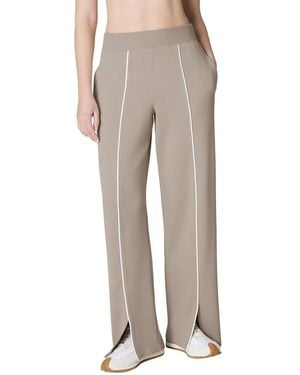 Spanx Pique Straight Leg Track Pant - Natural