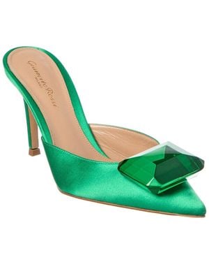 Gianvito Rossi Jaipur Satin & Leather Mule - Green