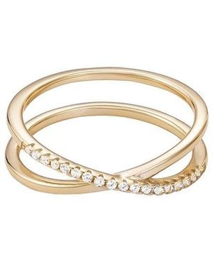 Adornia 14K Over Cz Crossed Half Eternity Band Ring - White