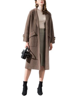 MALABO Single Button Long Coat - Brown