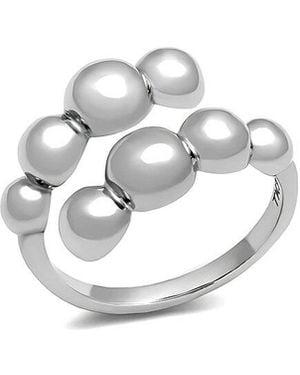 Alamode Jewelry Stainless Steel Ring - White