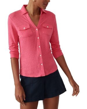 J.McLaughlin Brynn Linen-Blend Top - Red