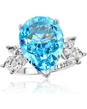 Suzy Levian CZ Jewelry Suzy Levian Gala Collection Cz Cocktail Ring - Blue