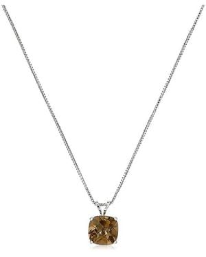 MaxColor 1.65 Ct. Tw. Smoky Quartz Pendant Necklace - Metallic