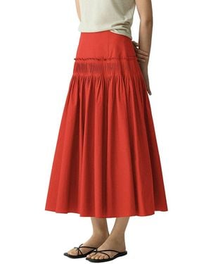 Theory Midi Skirt - Red