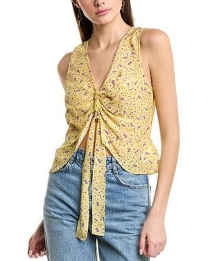 FAVORITE DAUGHTER The Gwen Silk Top - Blue