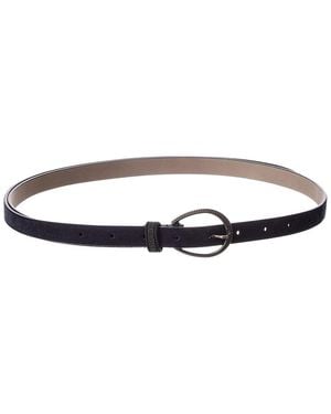 Brunello Cucinelli Suede Belt - White