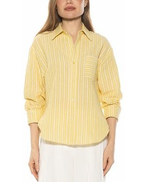 Alexia Admor Tammi Linen-Blend Shirt - Yellow