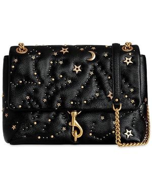 Rebecca Minkoff Edie Flap Leather Shoulder Bag - Black